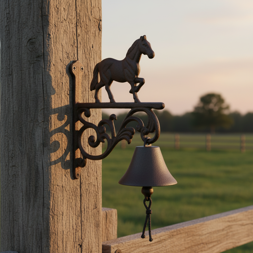 Horse Doorbell, Cast Iron Farmhouse Porch Bell and Chime