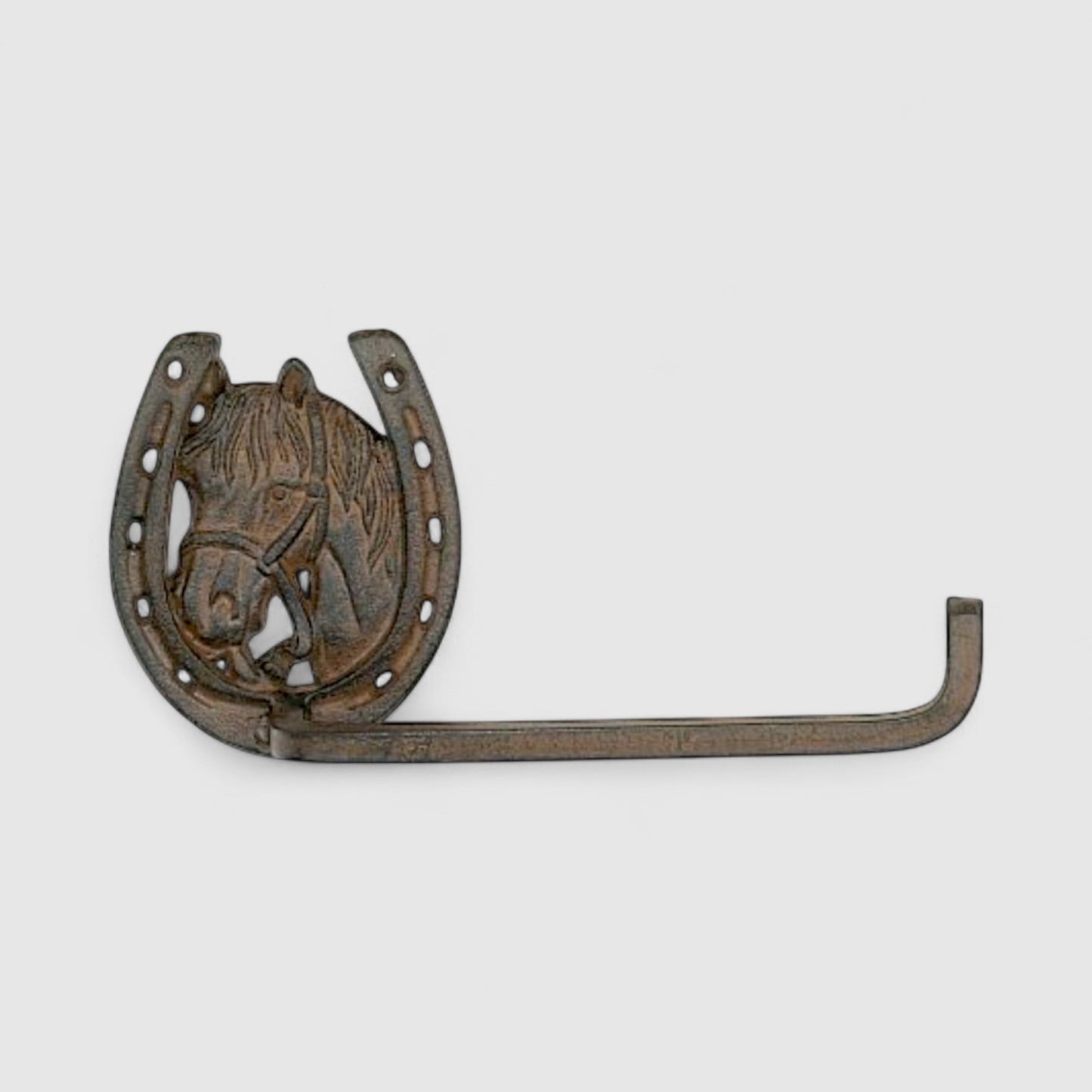 Horse Head and Horseshoe Tissue Holder, Western Cast Iron