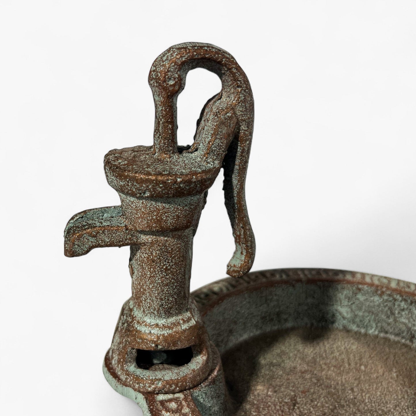 Water Pump Bird Bath, Rustic Cast Iron Garden and Patio Decor