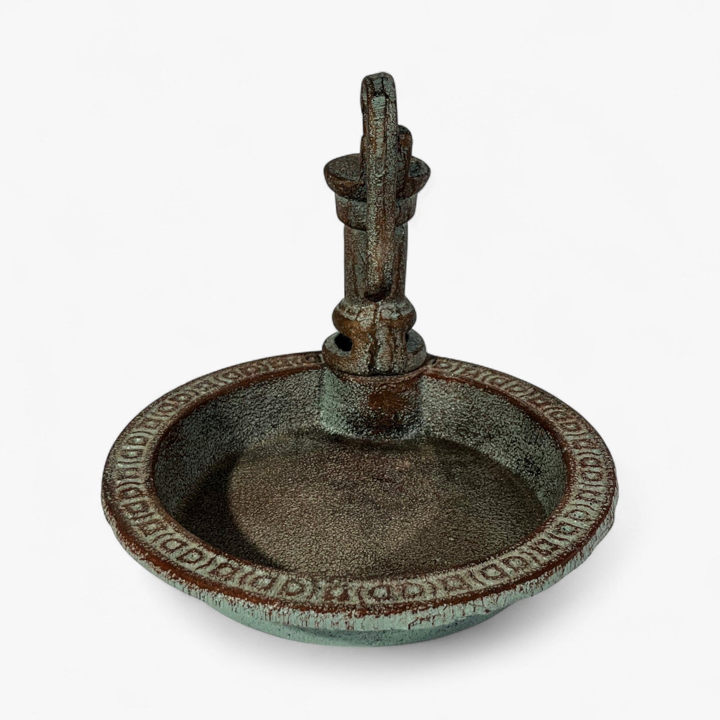 Water Pump Bird Bath, Rustic Cast Iron Garden and Patio Decor