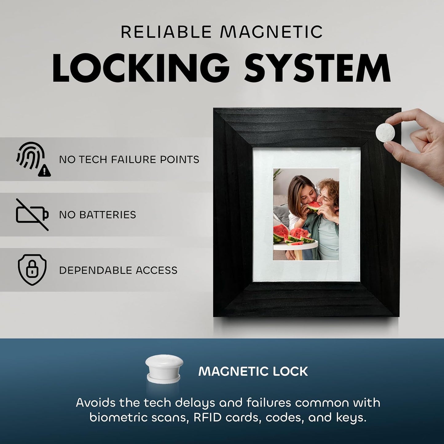 Hidden Gun Safe Picture Frame - Handcrafted Gun Concealment Furniture - Quick Access Picture Frame Safe with Magnetic Lock for Discreet & Secure Gun Storage