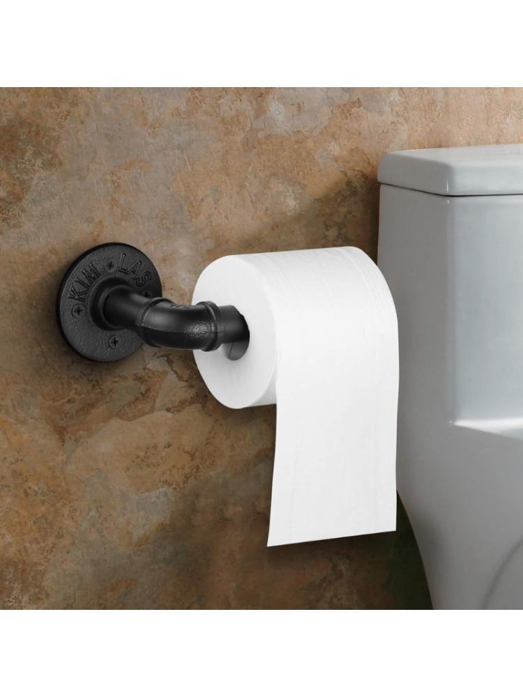 Rustic Industrial Pipe Toilet Paper Holder Heavy Duty Industrial Pipe Style Toilet Paper Holder Vintage Wall Mounted Kit Vintage Rustic Iron Farmhouse Style Roll Tissue Wall Mount Paper Holder Towel Racks With Hardware For Bathroom Kitchen Bedroom